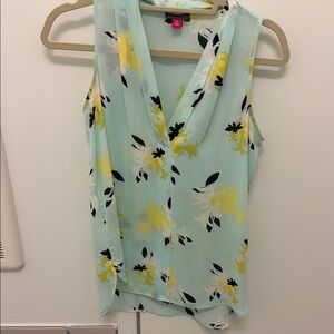 Floral Sleeveless Top - Mint Green